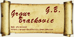 Grgur Bratković vizit kartica